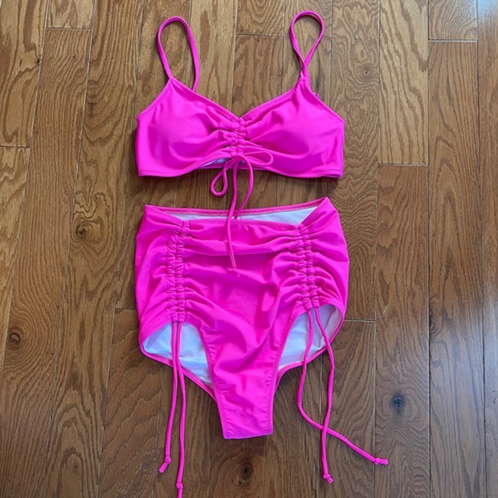 Tempt Me High Rise Pink Bikini Small - Picture 5 of 14